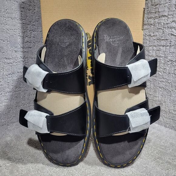 Dr. Martens Josef Men\'s Size 12 US Black Leather Analine Buckle Sandals 31570001 main image 2
